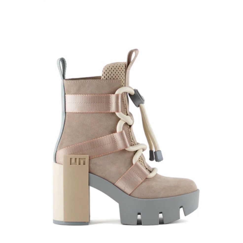 United Nude Beige And Gray Heeled Boots